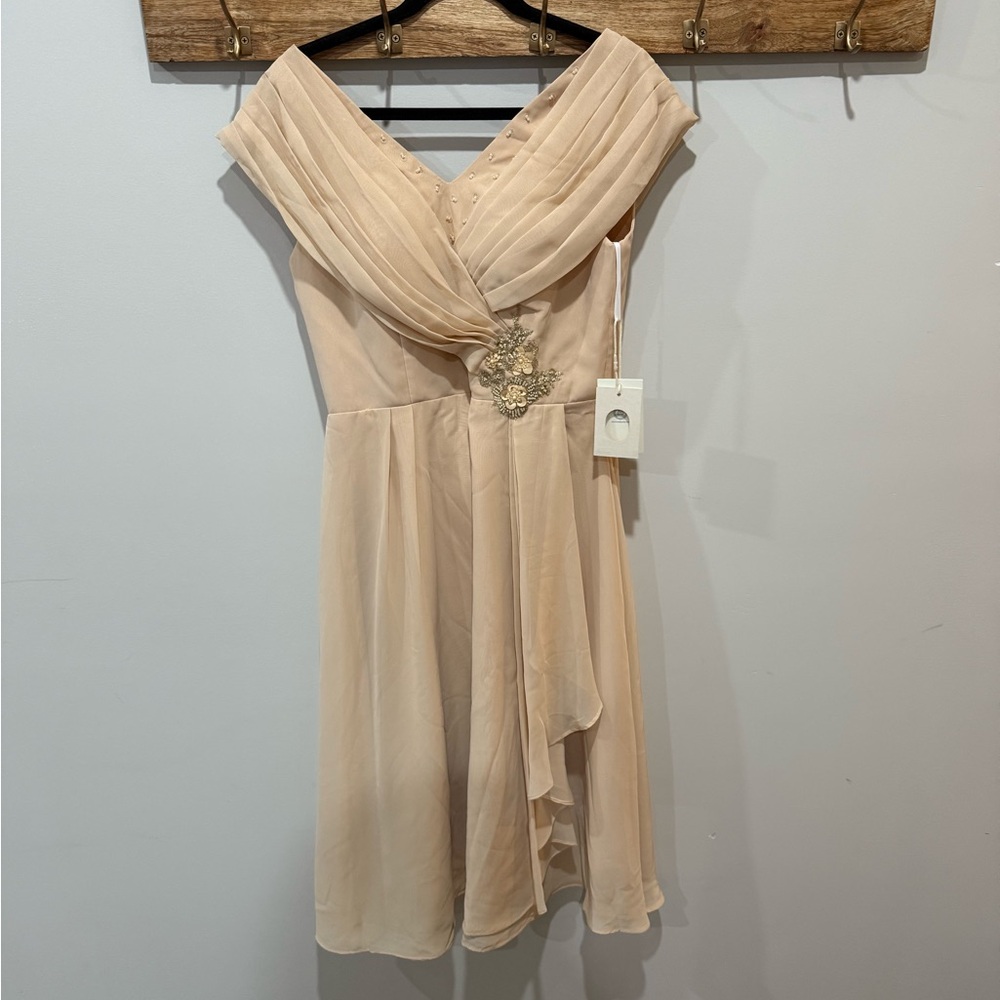 Elegant Cream Off-Shoulder Dress